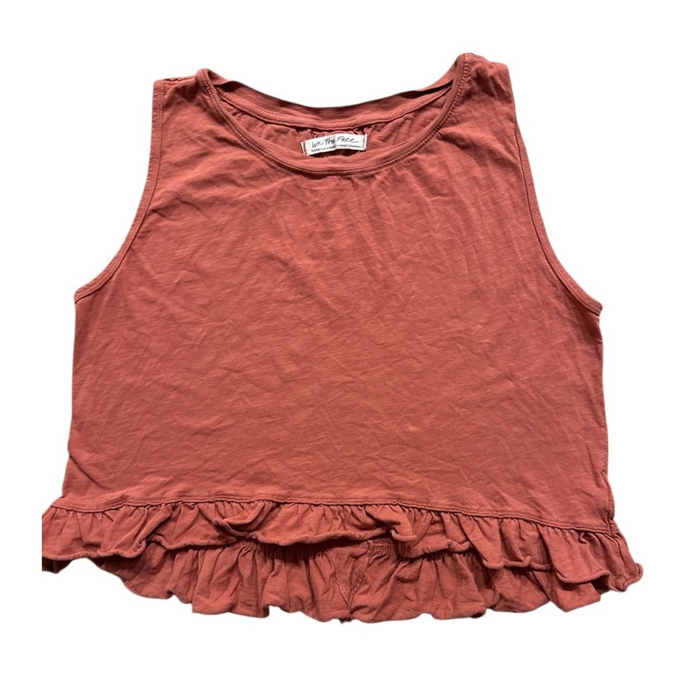 Free People We The Free Rust Red Ruffle Tank Top Women Small